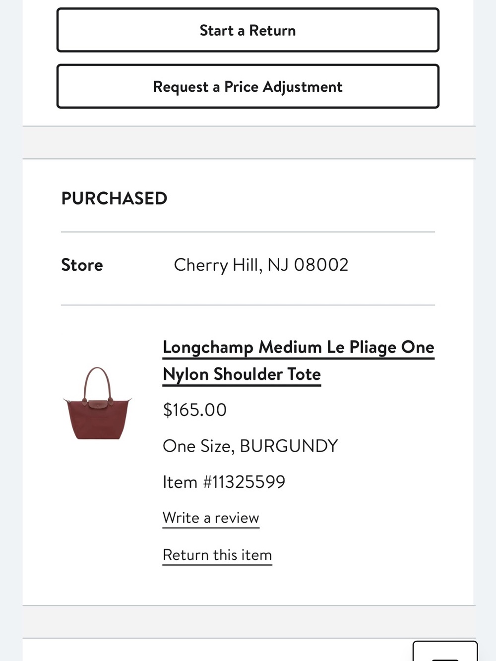 Longchamp Burgundy Tote Bag - Picture 4 of 5